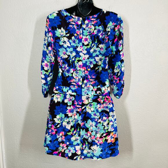 NEW! Yumi Kim Silk Romper Floral Blue Pink Shorts Jumpsuit Casual - S - Picture 3 of 8